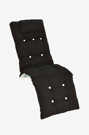 Fritab - Pude til Baden Baden , flock - Sort - Hynder til solstole & solsenge - Fra Homeroom