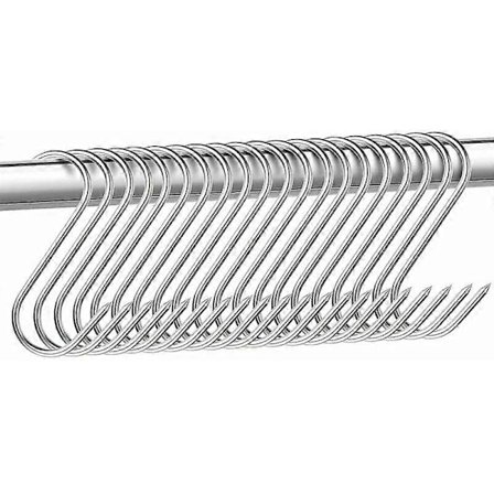 15 st Slaktarkrokar i Rostfritt Stål - S-formade Krokar