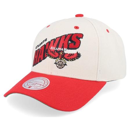 Mitchell & Ness - NBA Béžová adjustable Kšiltovka - Atlanta Hawks Retro Type Pro Off White/Red Adjustable @ Hatstore