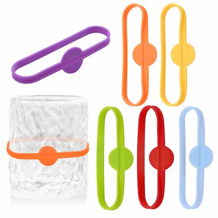 Drikke markører, 6 stk. ølglas kop vinglas flaske strimmel tag markør glas identifikator genkender til bar fest hjemmebrug