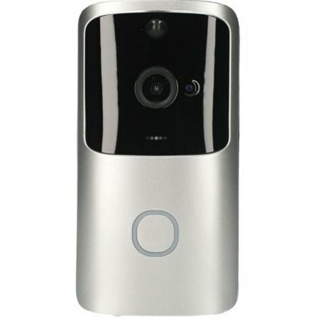 Trådløs Wi-Fi videodørklokke 720P visuel realtidsintercom videoklokkedetektering 166° nattesyn smart dørklokke, grå