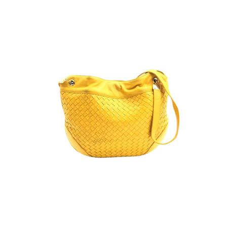 Bottega Veneta Vintage, Pre-owned Side Bag Geel, Dames, Maat:ONE Size,leer