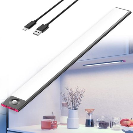 USB-genopladelig LED-lysbjælke til køkken 3600mah 40cm Dæmpbar Bevægelsessensor Skab LED-lampe med Genopladeligt Batteri Trådløs Drift PIR-FQ-