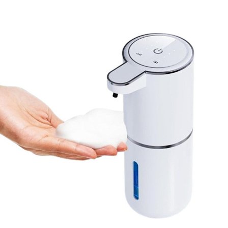 Automatisk Sæbedispenser 380ml – IPX5 Sæbedispenser til flydende skumsæbe Berøringsfri Sæbedispenser hvid