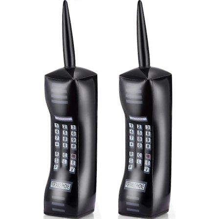 2-pack Uppblåsbara Mobiltelefoner 80-tals Retro Mobiltelefon Partydekoration Temarekvisita Maskeradaccessoar 76 cm