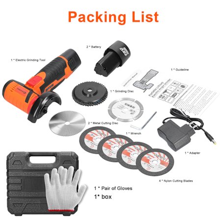12 V 19500rpm Elektrisk Slibeværktøj Multifunktionel Vinkelsliber Håndholdt Børsteløs Motor Skærer til Skæring Polering Keramiske Fliser Træ Sten Stål