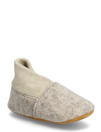 En Fant Wool Slippers W. Rib - Beige - 19