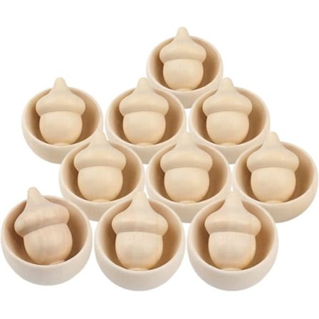 DIY-legetøj 10 sæt agernskåle træ ubehandlede agern træ mini naturskåle børn graffitimaleri legetøj