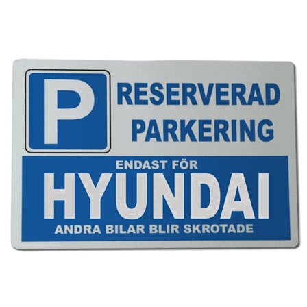 Metall plåtskylt med ' Hyundai ' design - 30x20 cm skylt