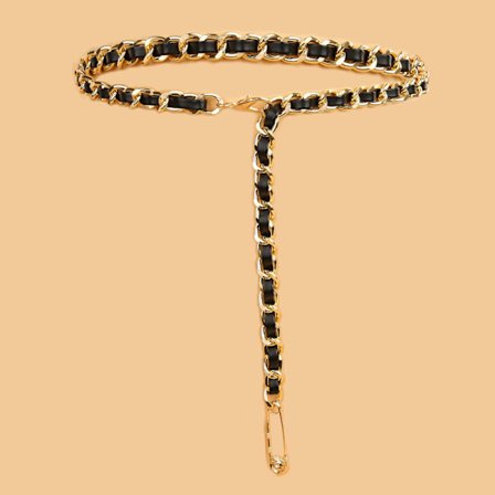 Dam Xiaoxiangfeng kropskæde PU vævet metalspænde med kjole personlighedsserie taljekæde buksekæde