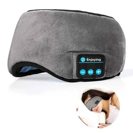 Soft Sleep Headphones - Sleep Mask med Bluetooth Headphones Grå