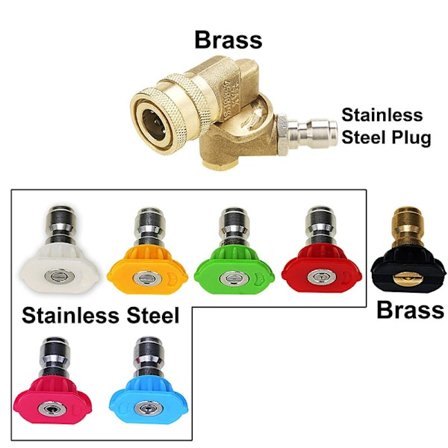 8 st G1/4 snabbkoppling munstycke i rostfritt stål högtryckstvätt linjär sektor färgad munstycke biltvätt vattenpistolhuvud tillbehör