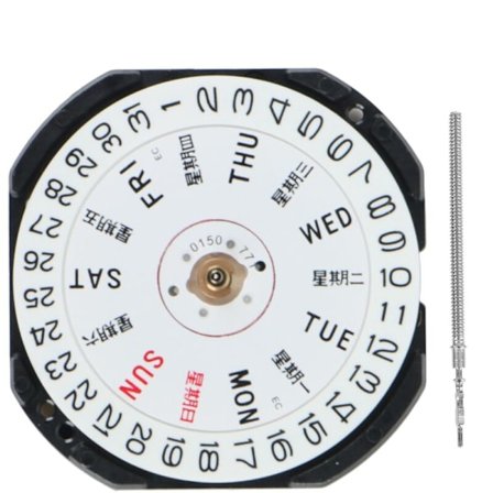 Klokketilbehør VX33E Urverk VX33 Tre-pinners Dobbel Kalender Vindu Kvarts Urverk Uten Batterier