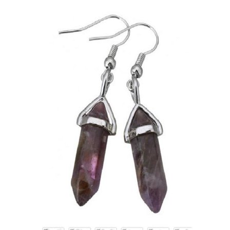 Örhängen Ametist Rostfri Krok Healing Wicca Pagan New Age