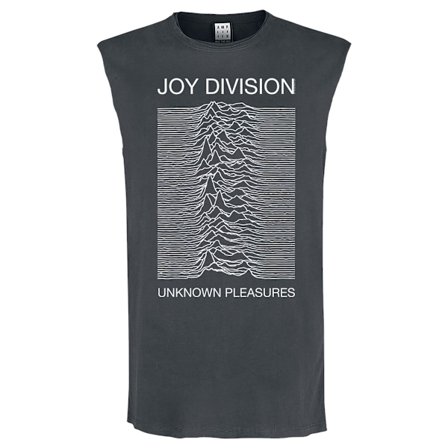 Amplified Mens Unknown Pleasures Joy Division Tank Top XS Charc