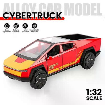 1:32 Legeringsbilmodell Cybertruck Pickup Diecasts Metallleksak Terrängfordon Bilmodell Simuleringssamling Barnpresenter