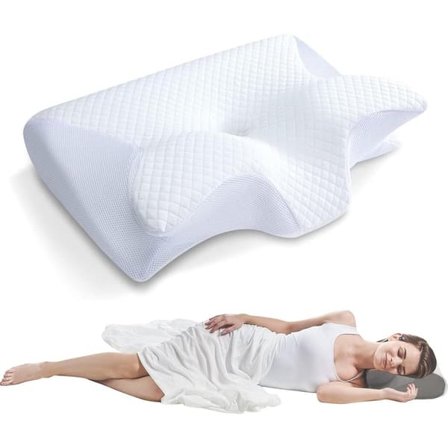 Pillow - Sleep Pillow for Neck Relief, for All Sleeping Positions (White)