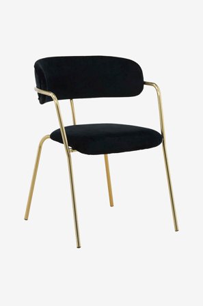 Venture Home - Spisebordsstol Arrow Velour, 2-pak - Sort - Stole - Fra Homeroom