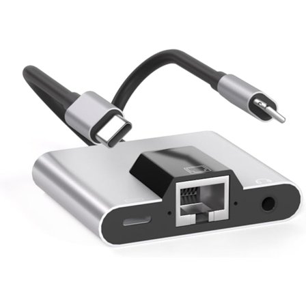 2 i 1 Lightning/Type-C til Ethernet-adapter til -Phone/-Pad 100 Gigabit Ethernet LAN-netværksadapter, (til I-S 12.0 Højere)