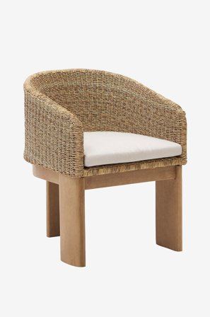 Kave Home - Xoriguer-stol i syntetisk rattan og 100 % Fsc massivt eukalyptustræ - Brun - Havelænestole - Fra Homeroom