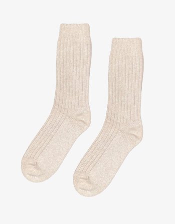 Merino Wool Blend Sock - Ivory White - 36-40