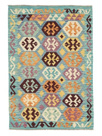 Handgewebt Kelim Afghan Old Stil Teppich 121X178