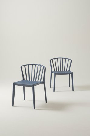 Jotex - Utestol 2-pk Blue/misty grey - VÄBY - Kjøp Spisestoler & kjøkkenstoler hos Jotex