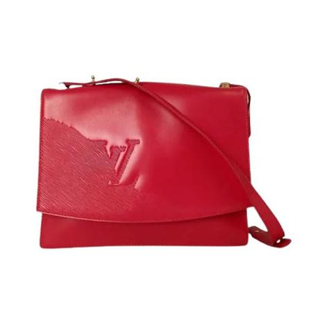 Louis Vuitton Vintage, Pre-owned Leather Shoulder Bag Rood, Dames, Maat:ONE Size,leer,stipje