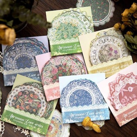 210 Stk blondepapir Blomster blondepapir Vintage papir