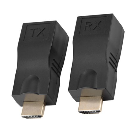 2x HDMI 30m RJ45-verkkokaapelin jatkaja-muunnin toistimen yli CAT‐5e CAT6