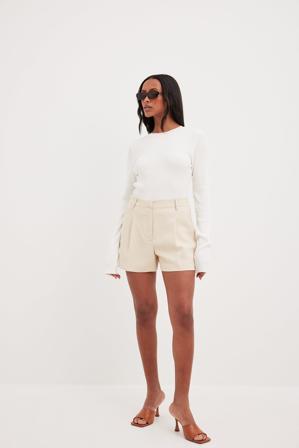 NA-KD Classic Short habillé à taille haute - Short taille haute - Beige - EU 42