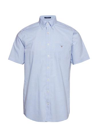 Reg Broadcloth Gingham Ss Bd Kortärmad Skjorta Blå GANT