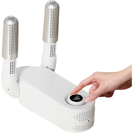 Sko-tørker for sko, arbeidsstøvler, skotørker med varmeblåser, hansketørker, støvelvarmer (hvit)