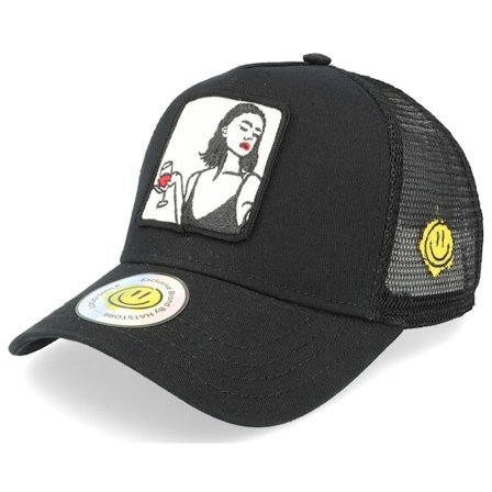 Lucid Smile - Schwarz trucker Cap - Wine Girl Patch Black Trucker @ Hatstore