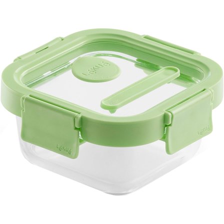 Lékué Kvadratisk matlåda 320 ml, glas/grön | Matlagning > Köksredskap > Matförvaring > Matlåda | Bagaren och Kocken