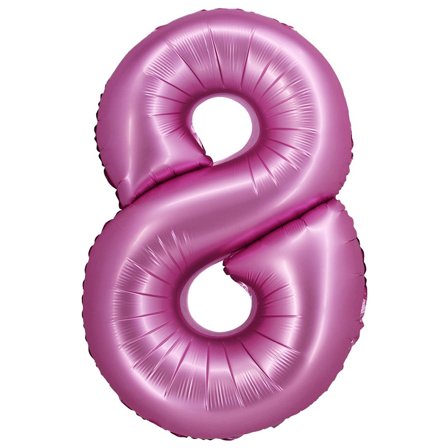Sifferballong Satin Rosa 76cm "0-9" Siffra 8