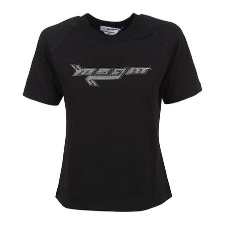Msgm, T-Shirts Zwart, Dames, Maat:M