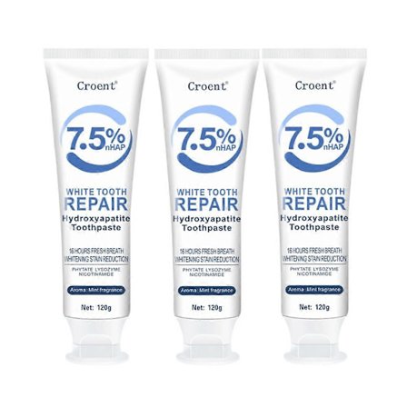 1-3X 7,5% Hydroxyapatit Tandkräm, Fluoridfri Hydroxyapatit Tandkräm Vänlig mot Känsliga Tänder Whitening Tandkräm för Män & Kvinnor