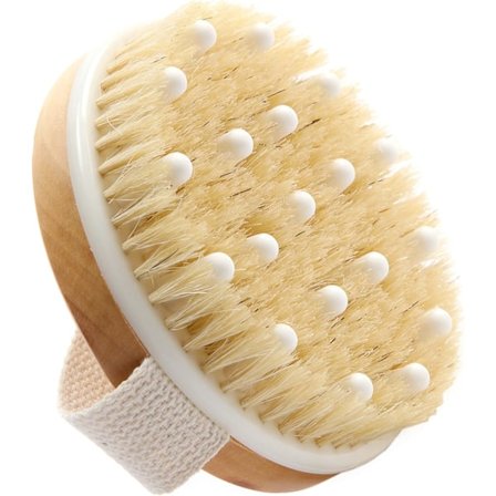 Tørr Kroppsbørste (1 stk), Tørrbørste for Cellulitter og Lymfedrenasje, Eksfolierende Børste med Myke Massasjeknuter