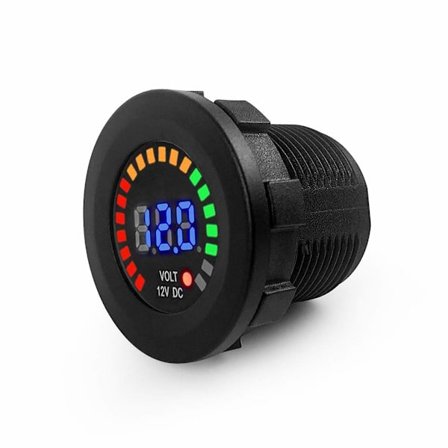 Voltmeter tester, motorcykel bil voltmeter, 12V med LED digitalt display panel, til båd marine køretøj, motorcykel, bil [BR]