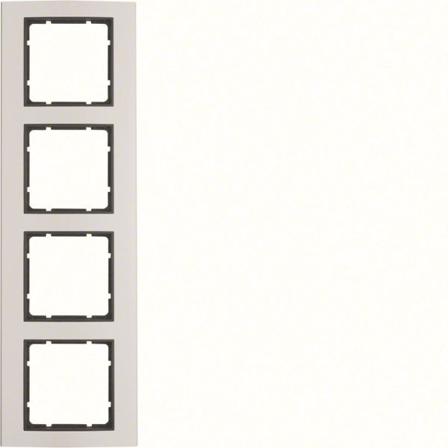 Hager 10143004 Dekkramme vertikal og horisontal montering Antrasittgrå, 4 rom, Strømbrytere & vegguttak