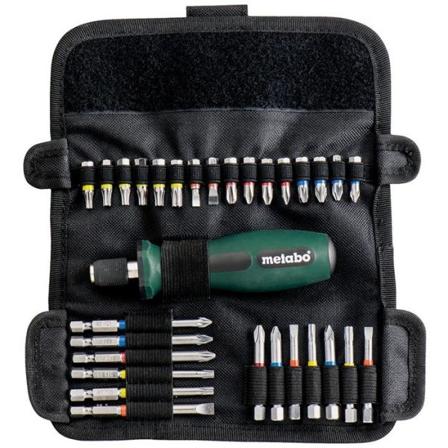 Metabo 626726000 Bitssett 30 deler, med håndtak og etui, Maskintilbehør & forbruk