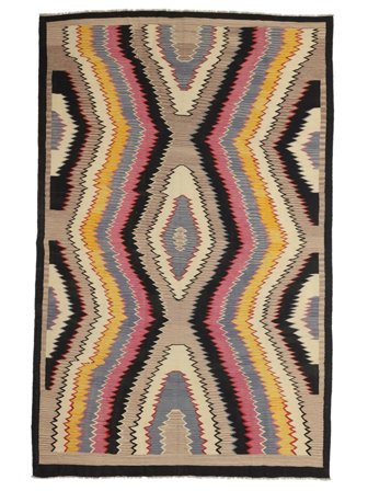 Tejida A Mano Kilim Moderno Alfombra 206X307 De Lana Marrón/Negro