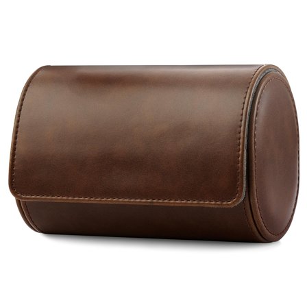 Trousse vintage pour montre en cuir marron double pour hommes - Coffrets et boîtes à montres