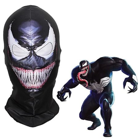 Venom Full Head Mask Party Maskerad Fancy Dress Up Huvudbonader Halloween Cosplay Kostym Prop