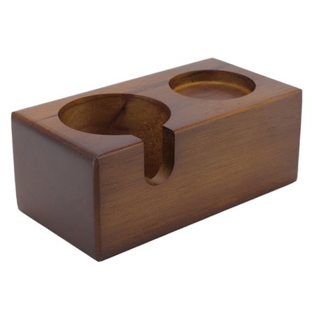 Kaffe Tamper Stand Holder i Træ, Tamperstation Brun