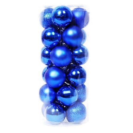 24 stk. julekuglepynt, brudsikre juletræskugler, dekorationssæt - DSW 【6 cm】