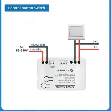 Tuya Smart Zigbee -kytkin lämpötila-anturilla, passiivinen kuivakontakti Zigbee-rele, toimii Home Assistantin kanssa, AC 85-250V