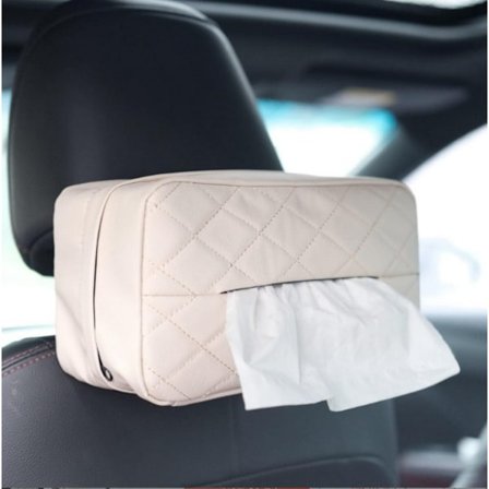 Car Tissue Box Holder, PU Læder Tissue Dispenser til bil