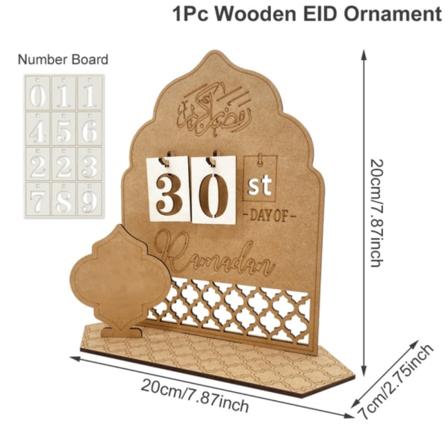 Ramadan Nedtellingskalender av tre Eid Mubarak Ornament